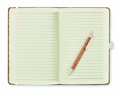 Logo trade promotional merchandise picture of: A5 cork notebook with pen